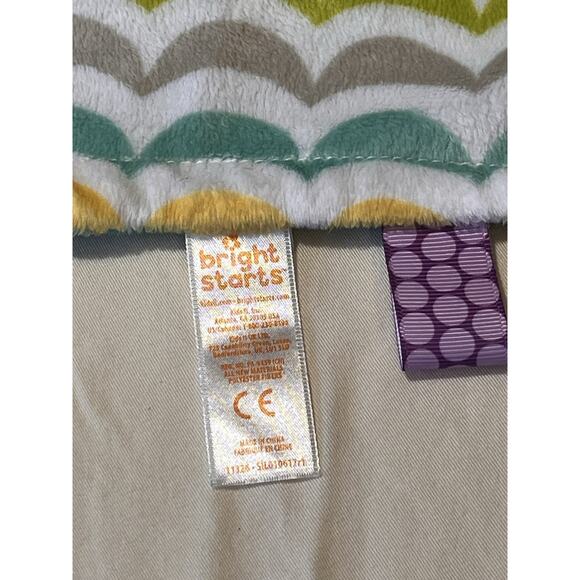 TAGGIES Lovey Baby Squares Security Blanket Tabs Blue Bright Starts - Picture 3 of 5